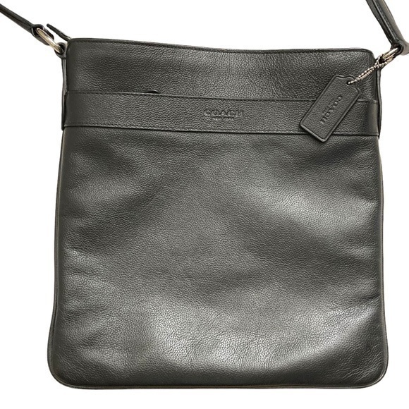 Coach Black Leather Mens Womens Unisex Messenger Bag F54780